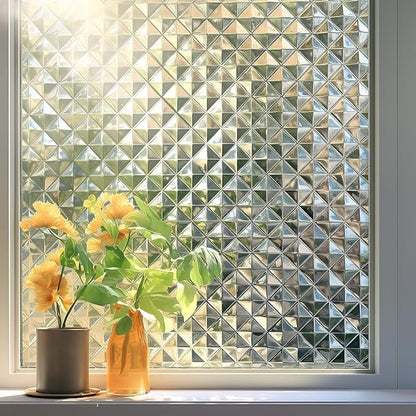 Qualsen Window Privacy Film, Stained Glass Window Film Heat Control UV by Qualsen
