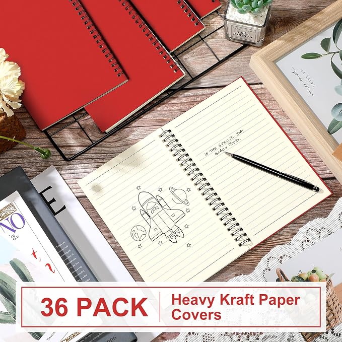 Yahenda 36 Pcs Spiral Notebook Bulk A5 Journal Lined 8.3'' x 5.5'' Writing - Image 3