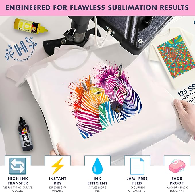 Hayes Sublimation Paper 105gsm A4 Size – 150 Sheets | Works - Image 3