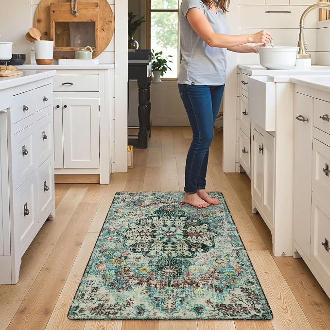 Lahome Bohemian Floral Medallion Area Rug - Image 4