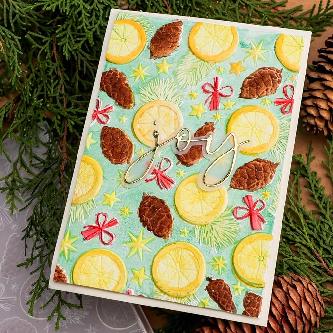 BAOFALI 3D Christmas Theme Plastic Embossing Folders Lemon Pine Nut - Image 8