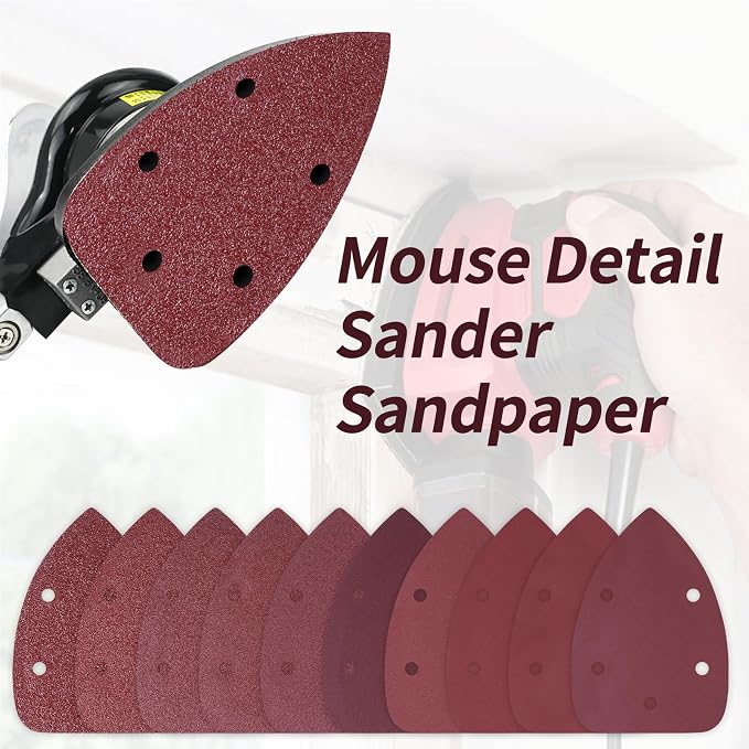 100-Pack Mouse Sandpaper for Mouse Detail Sanders, Grits 40/80/120/180/240 - Image 3