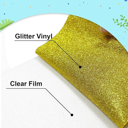 Gold Glitter Heat Transfer Vinyl 12Inch*6FT Glitter Iron on Vinyl - Image 2