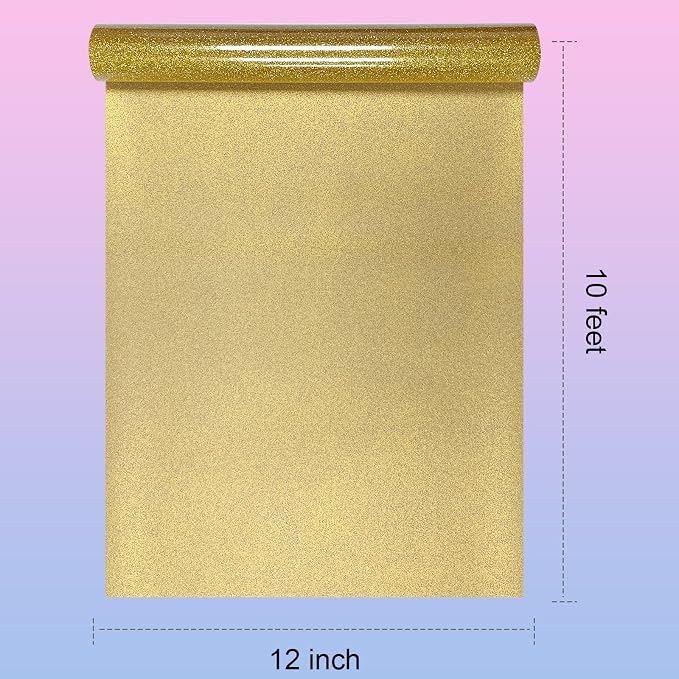 Glitter HTV Heat Transfer Vinyl Rolls- 12" x 10ft. Glitter Iron on Vinyl - Image 2