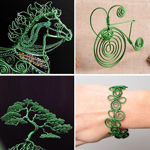 Aluminum Craft Wire, 95 Feet 2.0mm/ 14 Gauge Green Bendable Soft Metal Aluminum - Image 3