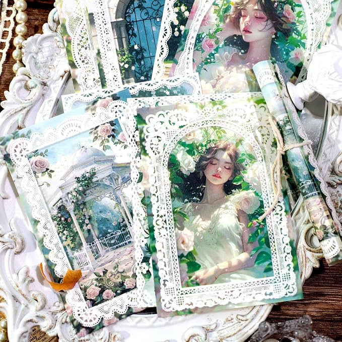Lace border Scrapbook Paper Set, Scrapbooking, DIY Projects, and Art Supplies - Image 4