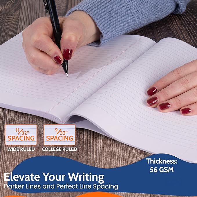 EPI Marble Hardcover College Ruled Composition Notebook | 200 Pages, 9.75 x 7.5 - Image 4