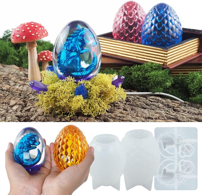 3 Pack Dragon Egg Mold Dragon Candle by ESEDAGESiliconeMold