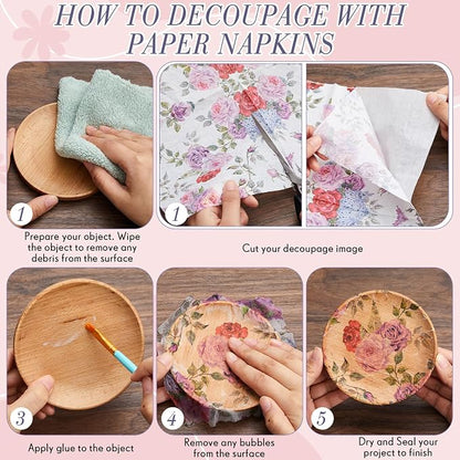 Crtiin 20 Pack Assorted Floral Napkins - Image 5