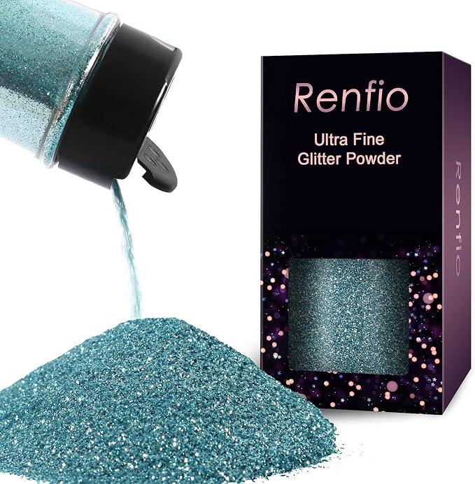 Renfio Ultra Fine Glitter Powder Metallic Resin Glitter 2.11 Oz PET Flakes by Renfio