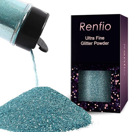 Renfio Ultra Fine Glitter Powder Metallic Resin Glitter 2.11 Oz PET Flakes by Renfio