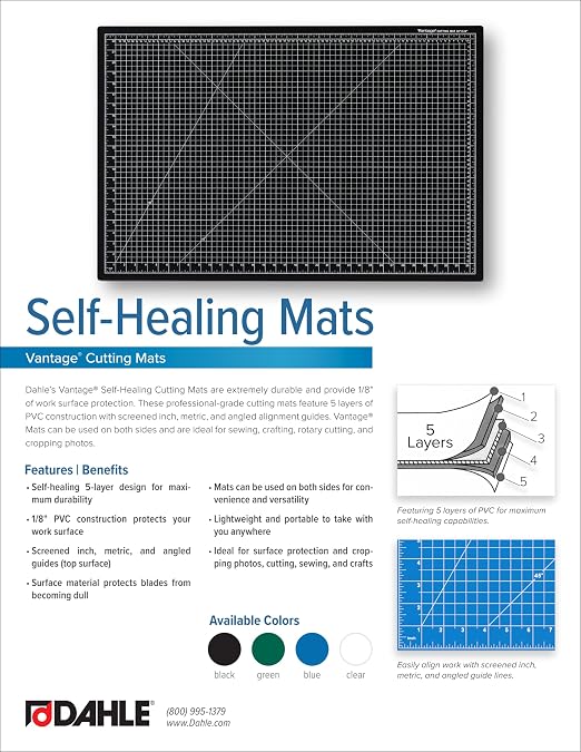 Dahle Vantage 10474 Premium Self-Healing Cutting Mat, 1/2" Grid, 5 Layers - Image 5