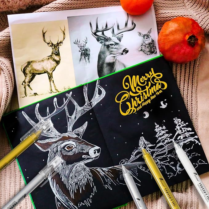 0.6mm Fine Point Gold Gel Pens, Adult Coloring Books & Holiday Crafts - Image 5