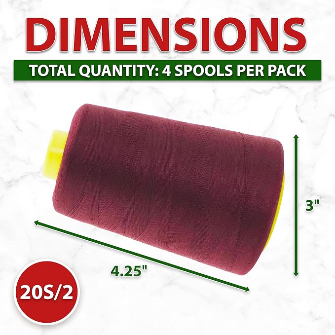 Mandala Crafts 4 Pack of Serger Threads Cones Spools - Image 4