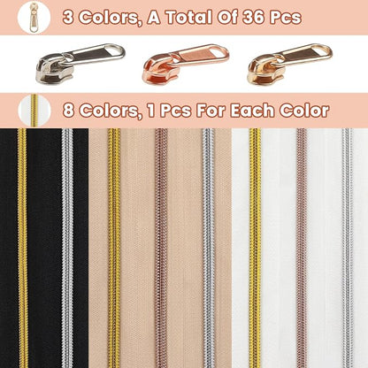 DOITEM 17.8 Yards Endless Zippers by The Meter Black White Zipper 6 mm Spiral + - Image 2