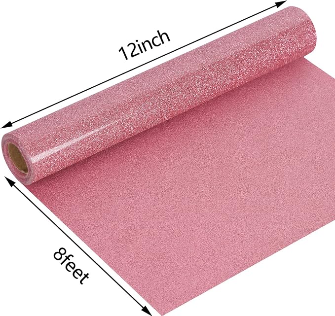 guangyintong Glitter Pink Heat Transfer Vinyl HTV Rolls - Image 3