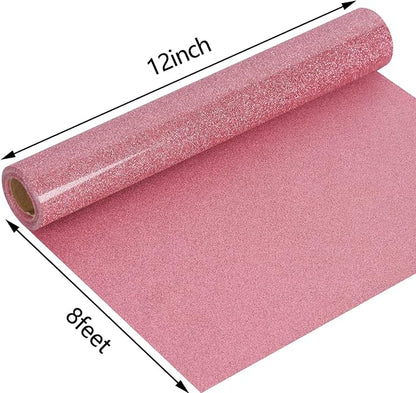 guangyintong Glitter Pink Heat Transfer Vinyl HTV Rolls - Image 3