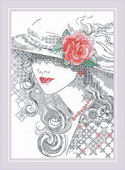 RIOLIS - Mysterious Rose 1887, Cross Stitch Kits 8¼" x 11¾", Cross Stitch Kits by RIOLIS