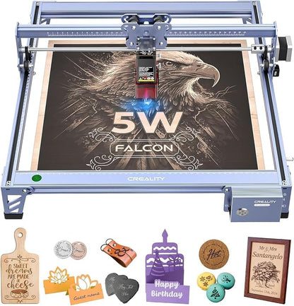 Creality Falcon 5W Laser Engraver Machine, 72w High Precision 0.06mm Laser by CREALITYFALCONLASERENGRAVER