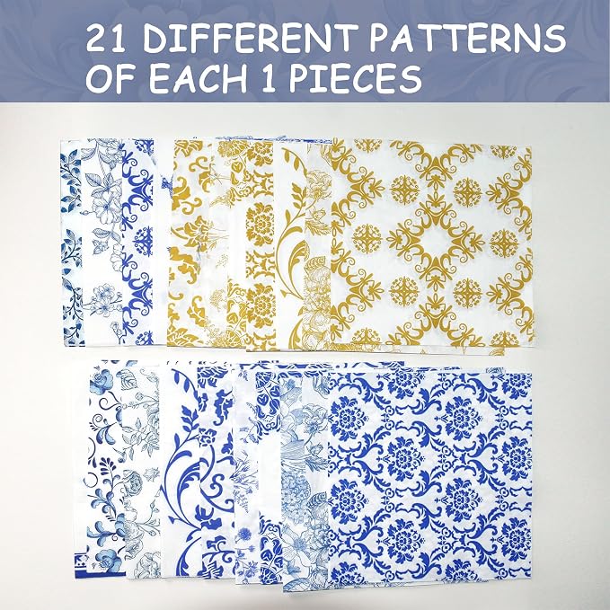 21 Pack Assorted Floral Napkins Decoupage Decorative, Decoupage Napkins - Image 6