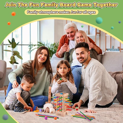 Montessori Game Wooden Board Game, 42 Colorful Wooden Sticks Dice Game Math - Image 6