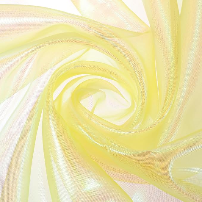 MECCANIXITY Iridescent Sheer Organza Fabric, 2 Yards x 59 Inches Solid Laser by MECCANIXITY
