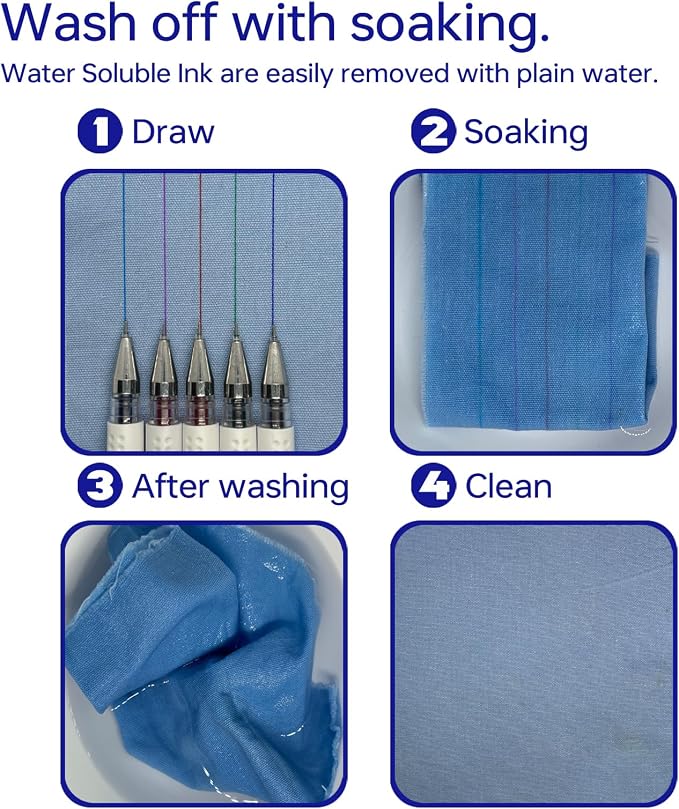 5 Colors Water Erasable Fabric Marking Pen - Image 4