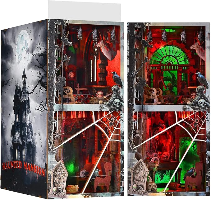 Haunted House Halloween Book Nook Kit, Spooky Shelf Insert Bookshelf Diorama by fifijoy