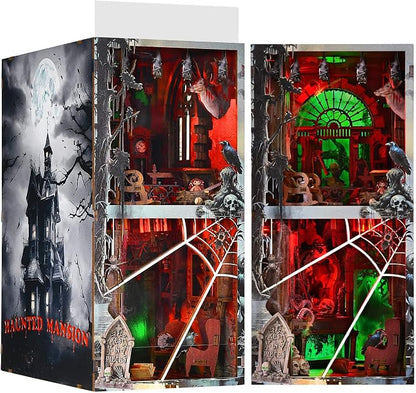 Haunted House Halloween Book Nook Kit, Spooky Shelf Insert Bookshelf Diorama by fifijoy