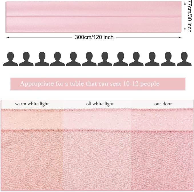 10ft Dusty Rose Chiffon Table Runner 30 x 120 Inches Sheer Romantic Table Runner - Image 5