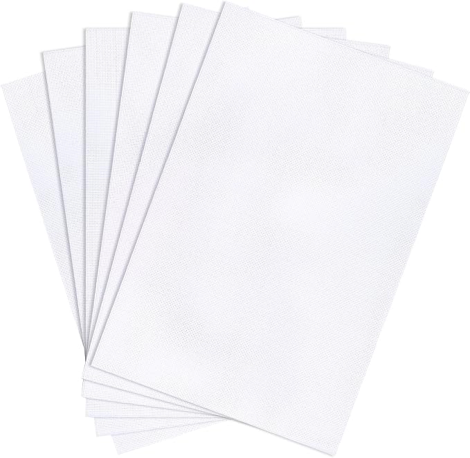 Caydo 6 Pieces Aida Cloth 14 Count White Cross Stitch Fabric by Caydo
