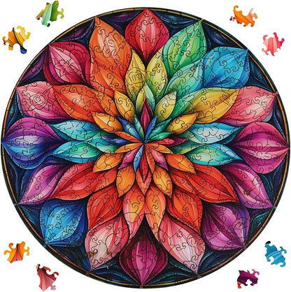 Wooden Puzzles for Adults, Mandala Wooden Jigsaw Puzzles 200 Pieces, Unique by Ixfyloop