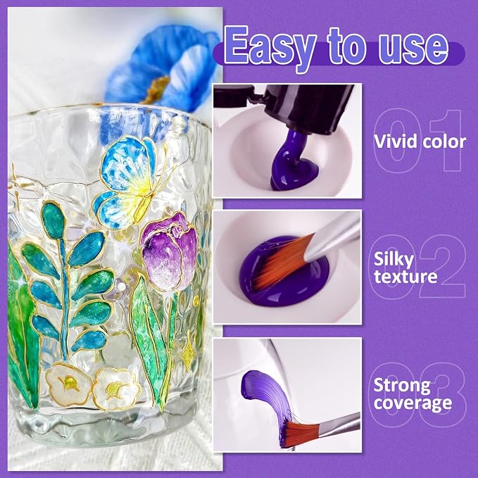 Colorful Stain Glass Paint Set - Image 3
