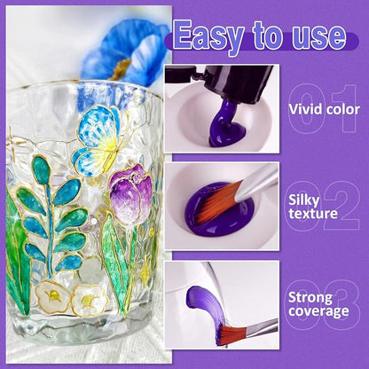 Colorful Stain Glass Paint Set - Image 3