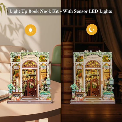 Fsolis Book Nook Kit, 3D Wooden Puzzles - Image 4