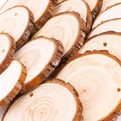 Fuyit Natural Wood Slices 30 Pcs 2.4-2.8 Inches Craft Wood Kit Unfinished - Image 3