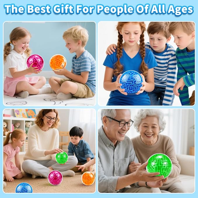 YongnKids 4 Pack 3D Puzzle Maze Ball Toys| Brain Teaser Puzzles Maze Game - Image 6