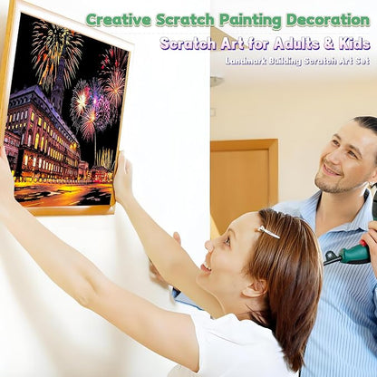 Scratch Art Painting Kit for Adults-8 Sheets A4 Rainbow Scratch Painting Paper - Image 7
