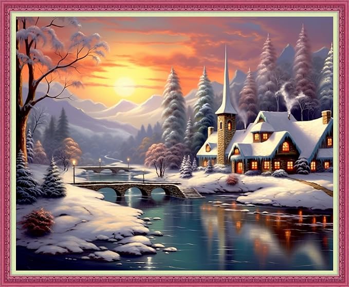 Disnesart Cross Stitch Stamped Full Embroidery Kits DIY 11CT Cotton Thread by Unknown