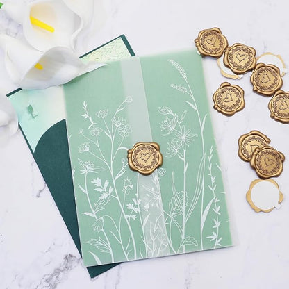 SWANGSA 100 Sets Wedding Invitations Wraps, Vellum Jackets by SWANGSA