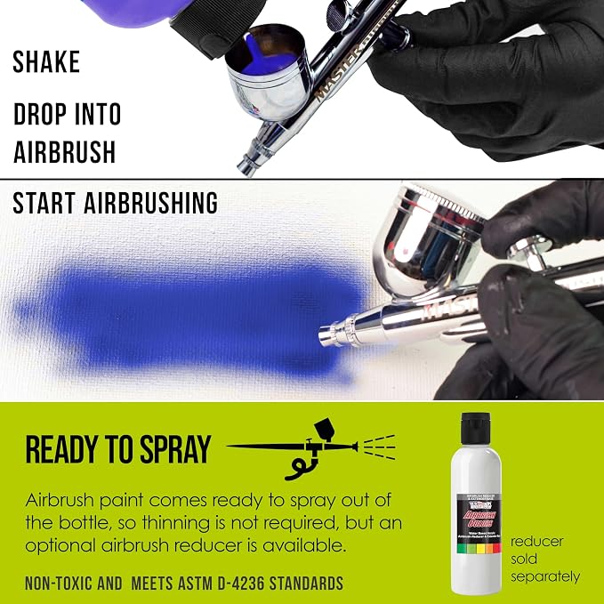 U.S. Art Supply Opaque Chartruesse Acrylic Special Effects Airbrush Paint - 8oz - Image 3