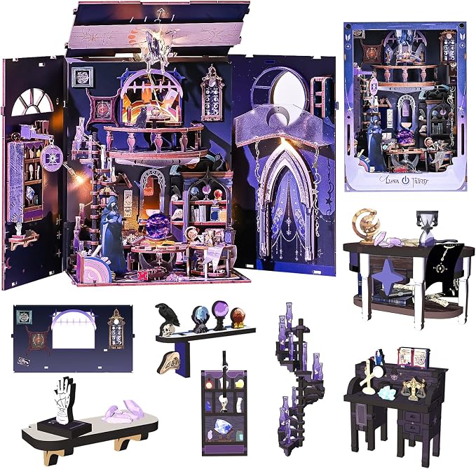 DIY Booknook Kit, 3D Wooden Puzzle Miniature Book Nook Kit Insert Decor by Unknown