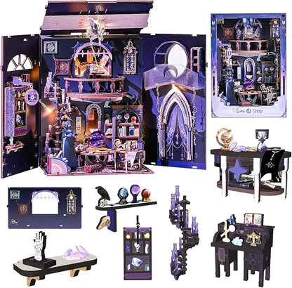 DIY Booknook Kit, 3D Wooden Puzzle Miniature Book Nook Kit Insert Decor by Unknown