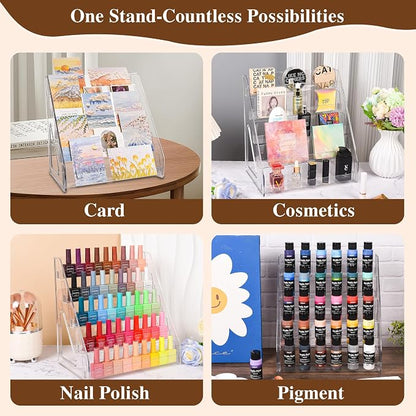 Elevated 5 Tier Clear Acrylic Card Display Stand - Image 7