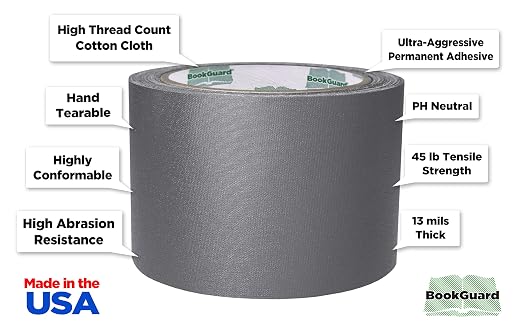 BookGuard 3 inch Premium Bookbinding Repair Cloth Tape, 15 Yard Roll - Image 2