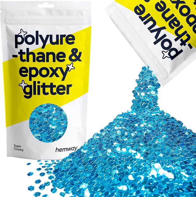 Hemway Glitter for Resin 100g Ocean Blue Metallic Crystals for Epoxy Craft by Hemway