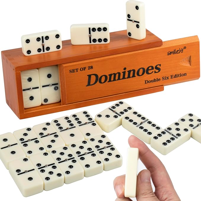 Smilejoy Dominos Set for Adults -Jumbo Size Dominoes Double Six Edition- by Smilejoy