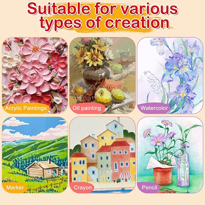 ESRICH Canvas Boards for Painting, 16 Pack Canvases 5x5 100% Cotton Small Paint - Image 4
