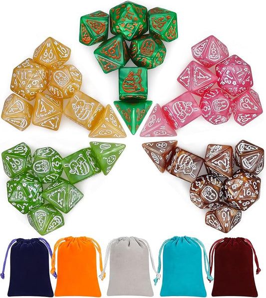 CiaraQ Polyhedral Dice Set, 5 Colors by CiaraQ