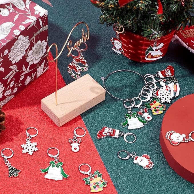 SUNNYCLUE 1 Box 20pcs Christmas Stitch Markers Knitting Crochet Knitting - Image 4
